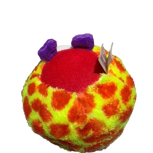 TY 2014 Beanie Ballz 5” TOBY Plush Big Sparkle Purple Eyes Giraffe Ball Toy - Picture 5 of 11